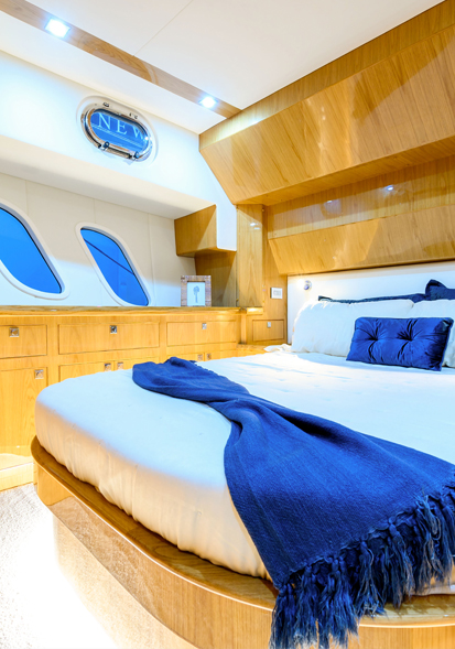 Island Gypsy master cabin with timber joinery